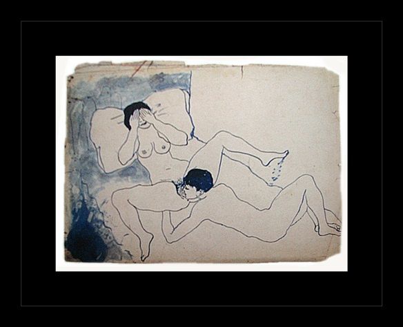 584x473 Pablo Picasso Erotic Sketch Lithograph - Pablo Picasso Sketches