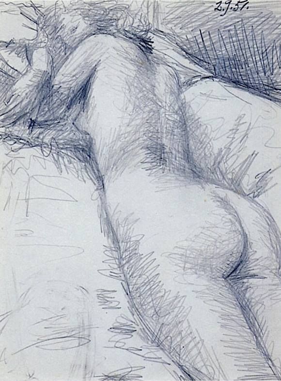 580x787 The Pause By Pablo Picasso On Curiator - Pablo Picasso Sketches