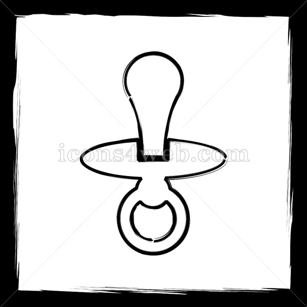 600x600 Pacifier Sketch Icon. - Pacifier Sketch