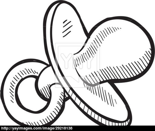 512x434 Pacifier Vector Sketch Vector - Pacifier Sketch