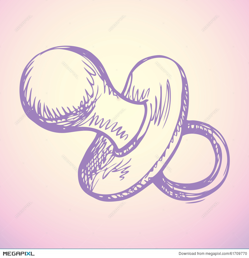 800x830 Pacifier. Vector Drawing Illustration 61709770 - Pacifier Sketch