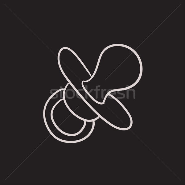 600x600 Baby Pacifier Sketch Icon. Vector Illustration Andrei Krauchuk - Pacifier Sketch