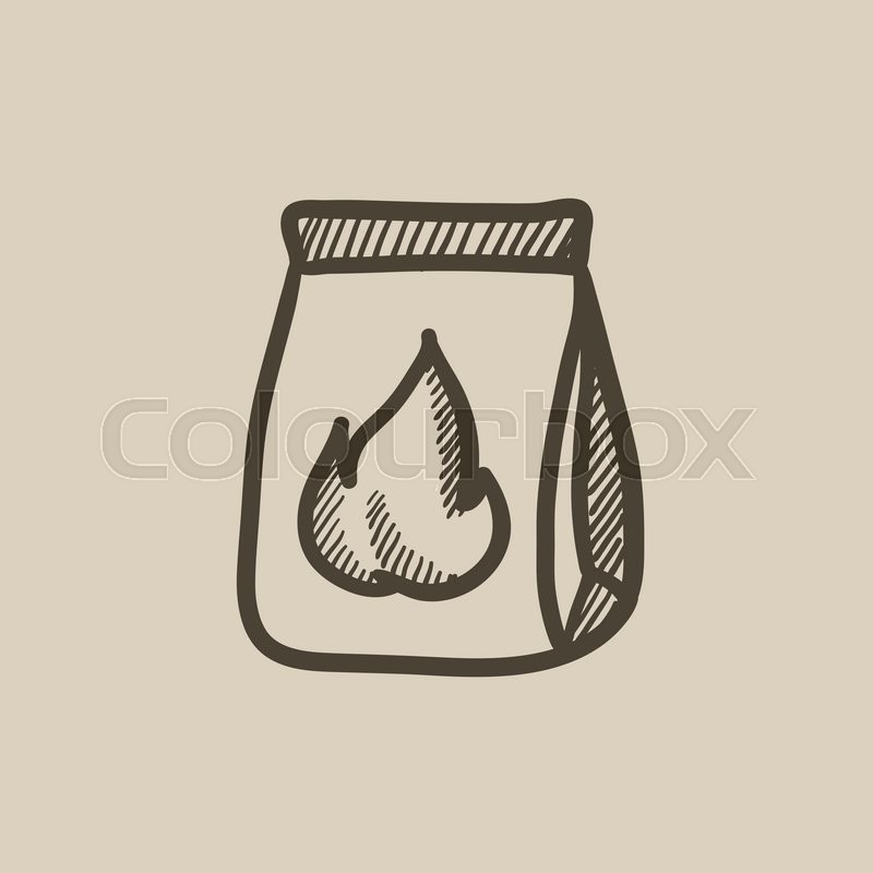 800x800 Take Away Meals Package Vector Sketch Icon Isolated On Background - Package Sketch