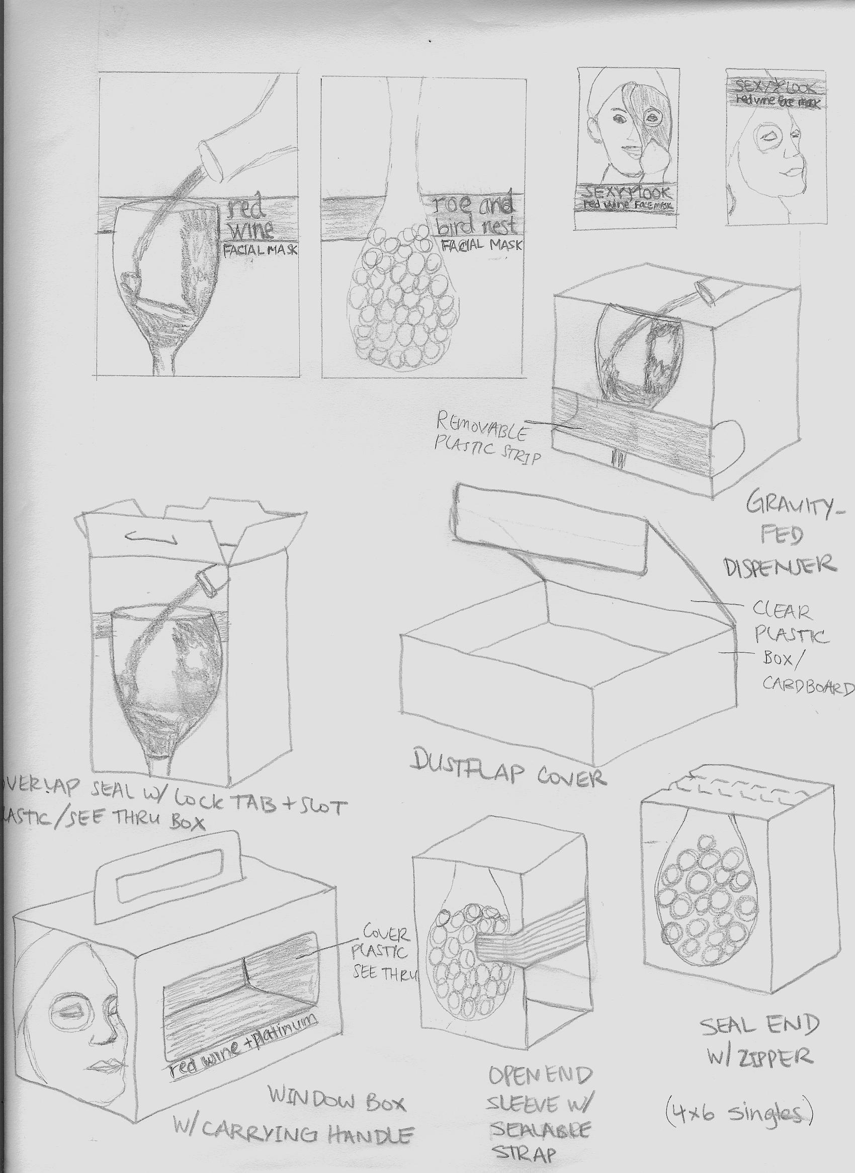 1700x2332 Facial Mask Packaging Sketches Jewlightadzyn - Packaging Sketches