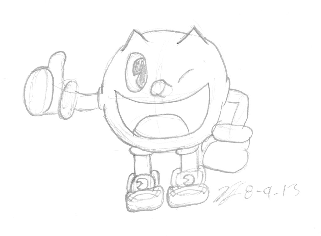 1024x752 Pac Man (Sketch) By Elliemcdoodler - Pacman Sketch