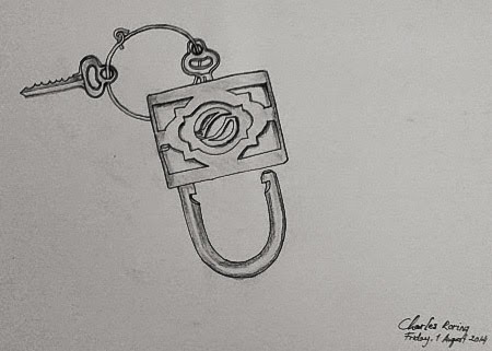 450x321 Nature Adventure Sketch Of A Padlock - Padlock Sketch