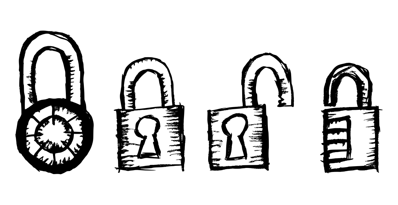 1300x670 Collection Of Lock Drawing Images High Quality, Free - Padlock Sketch