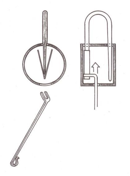 420x570 Sketch Of A Viking Era Padlock With Springs And Turning Key - Padlock Sketch