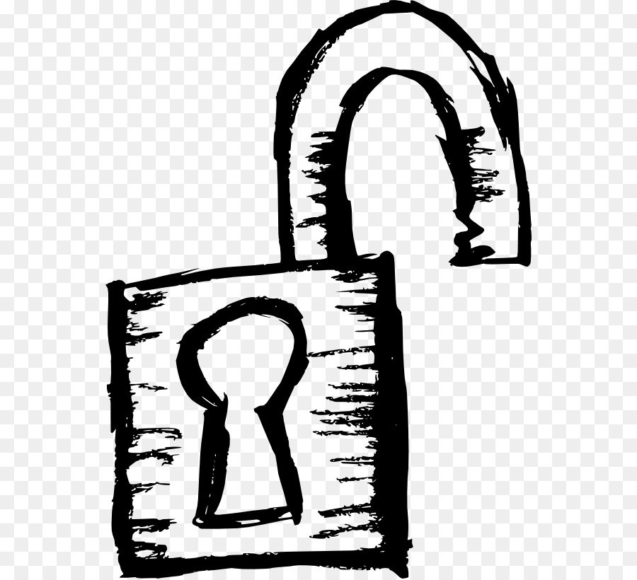 900x820 Drawing Lock Clip Art - Padlock Sketch
