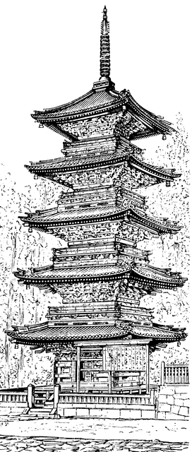 272x640 Pagoda Clipart Etc - Pagoda Sketch