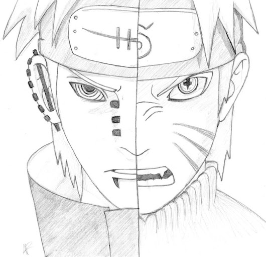 530x511 Naruto Vs Pain Drawing - Pain Sketch