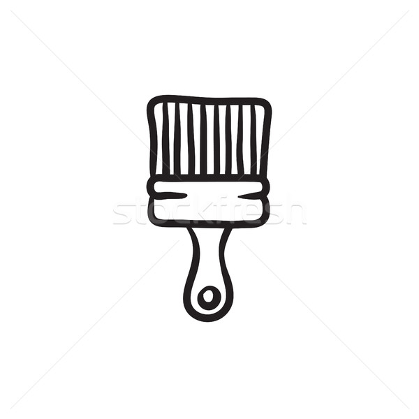 600x600 Paintbrush Sketch Icon. Vector Illustration Andrei Krauchuk - Paint Brushes Sketch