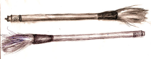 510x200 Paintbrush Sketches In Pencil, Charcoal And Biro - Paint Brushes Sketch