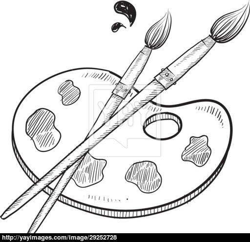 Paint Palette Sketch at PaintingValley.com | Explore collection of