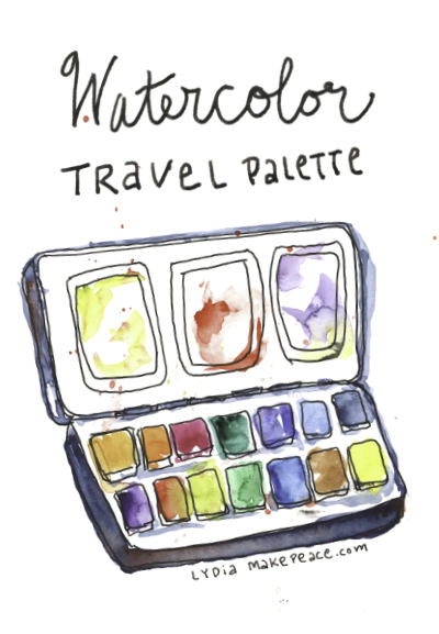 400x577 Watercolor Travel Palette Lydia Makepeace - Paint Palette Sketch