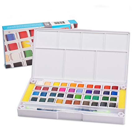 425x425 Watercolor Paint Set, 40 Colors Watercolors Field - Paint Palette Sketch