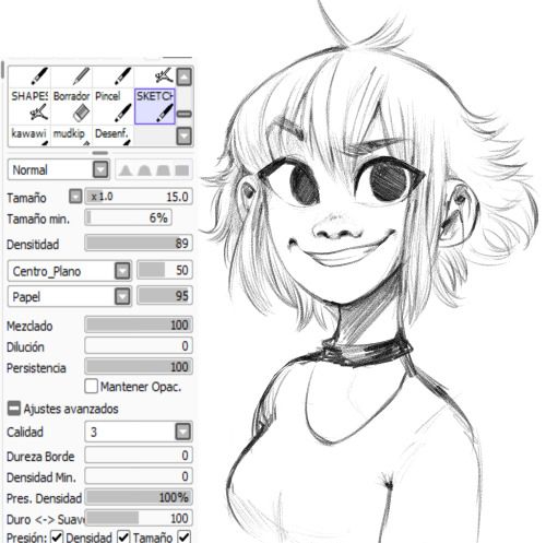 best paint tool sai 2 brush setting for sketching