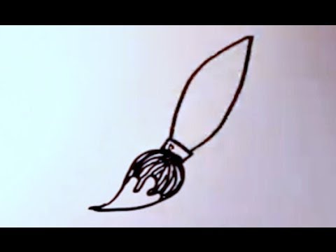 480x360 How To Draw A Cartoon Paint Brush - Paintbrush Sketch
