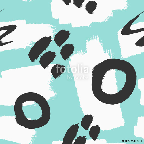 500x500 Abstract Seamless Pattern With Brush Strokes. Drawn By Hand - Paintbrush Sketch
