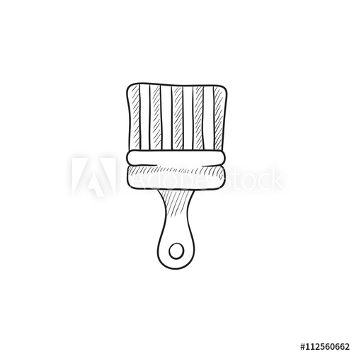500x500 Paintbrush Sketch Icon. - Paintbrush Sketch