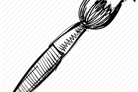 450x300 Collection Of Free Brush Drawing Easy. Download On Ubisafe - Paintbrush Sketch