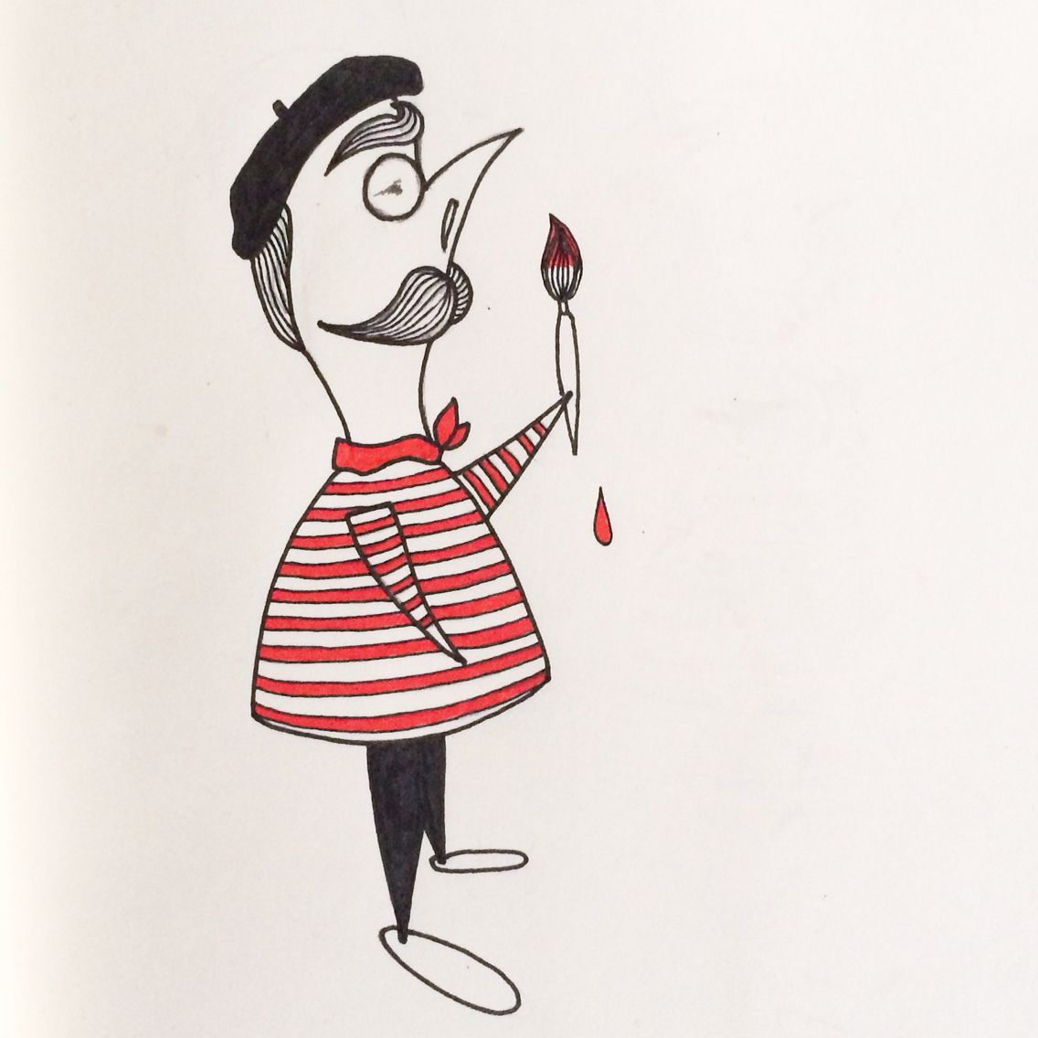 1136x1136 Painter Sketch By Eleni Soussoni For Yellow Cloud Studio Rampe - Painter Sketch