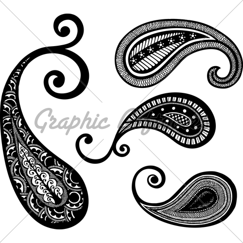 500x500 Paisley Drawing Gl Stock Images - Paisley Sketch