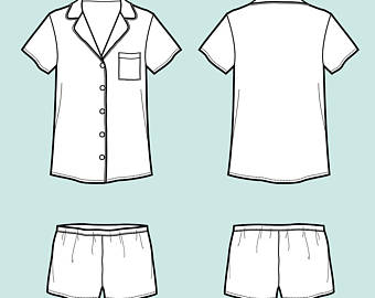 340x270 Pajama Shorts Etsy - Pajama Sketch