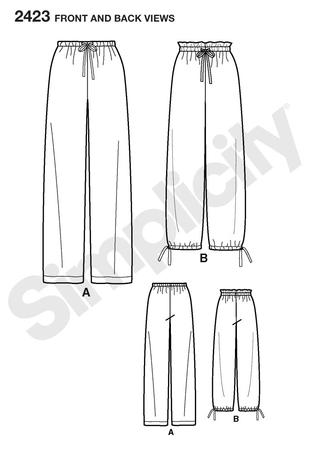 318x456 Simplicity 2423 Pajama Pants - Pajama Sketch