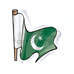 300x300 Royalty Free Flag Of Pakistan Waving 148734 Vector Clip Art Image - Pakistan Flag Sketch