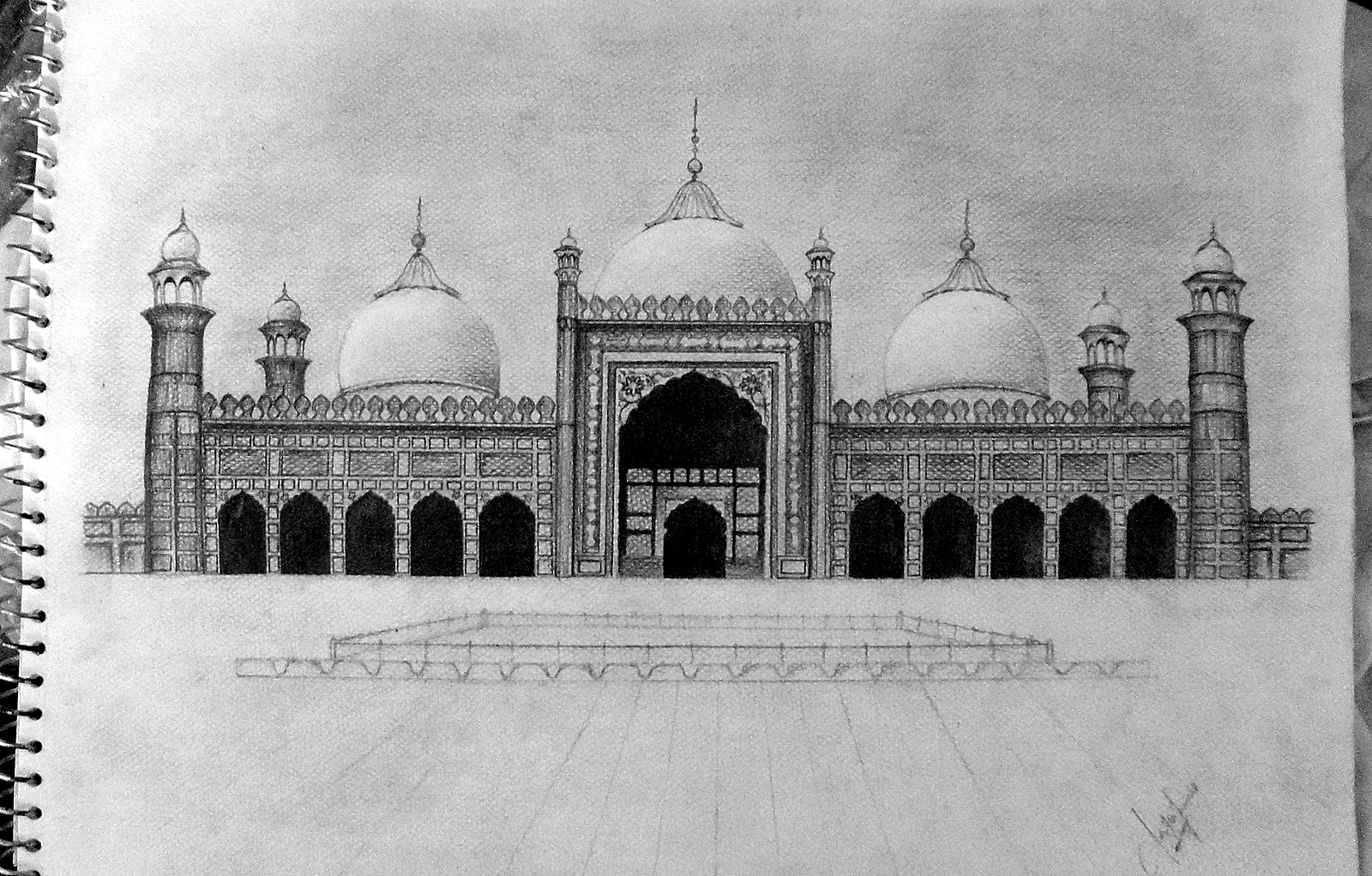 1600x1022 Aafia Tanvir Badshahi Mosqueminar E Pakistan - Pakistan Sketch