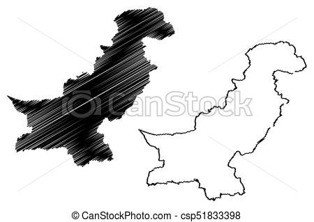 450x319 Pakistan Map Vector Illustration, Scribble Sketch Pakistan. - Pakistan Sketch