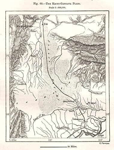 380x500 The Kacchi Gandava Plain. Pakistan. Sketch Map - Pakistan Sketch