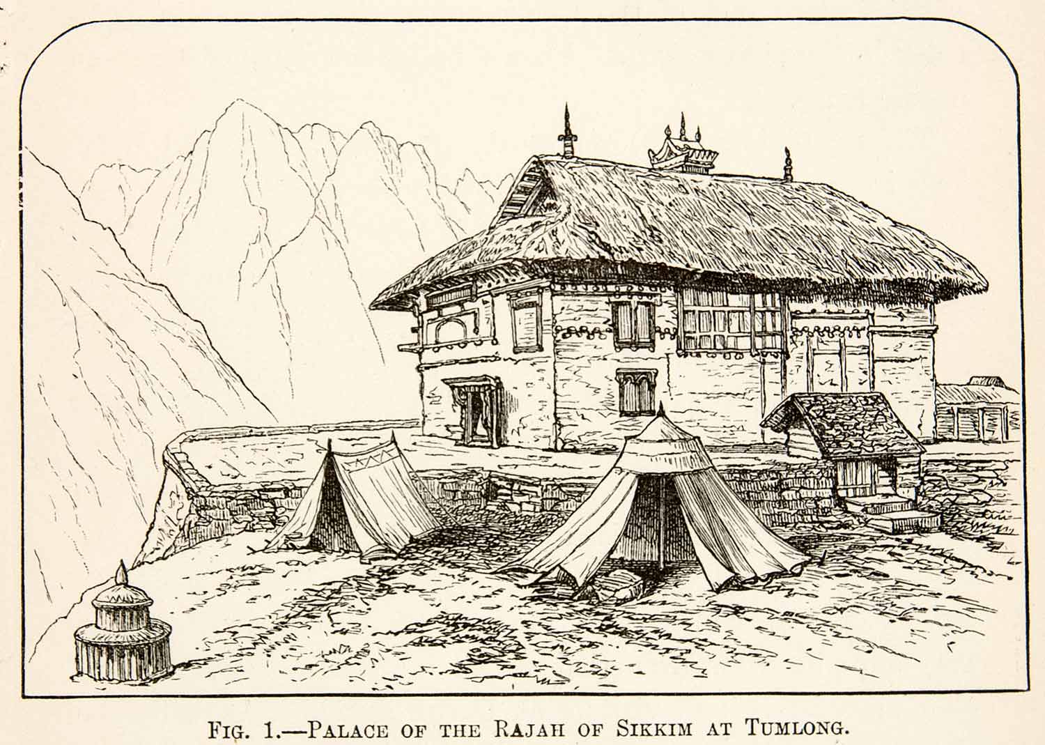 1500x1069 Proud To Be A Sikkimese A Sketch Of Tumlong Palace - Palace Sketch
