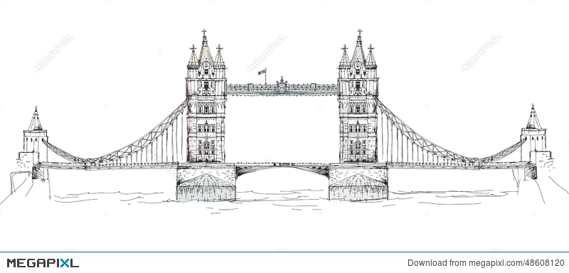 800x384 Tower Bridge In London, Sketch Collection, Buckingham Palace Gate - Palace Sketch