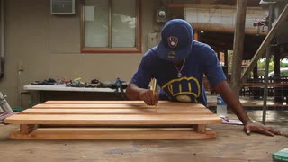 320x180 Artist Sketch On A Wooden Pallet In Palau Stock Video Footage - Pallet Sketch