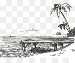 260x220 Shore Drawing Beach Sketch - Palm Sketch