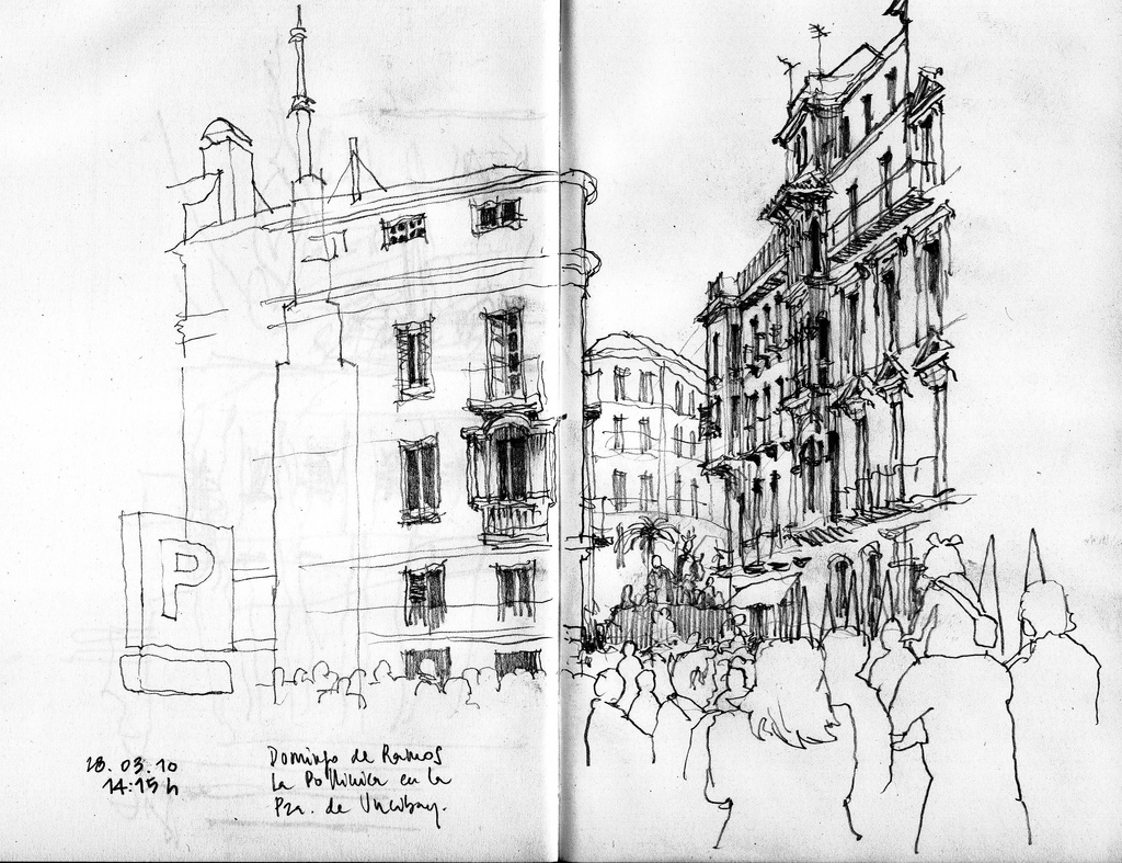 1024x787 Palm Sunday 2010 The Crowd Watches The First - Palm Sunday Sketch