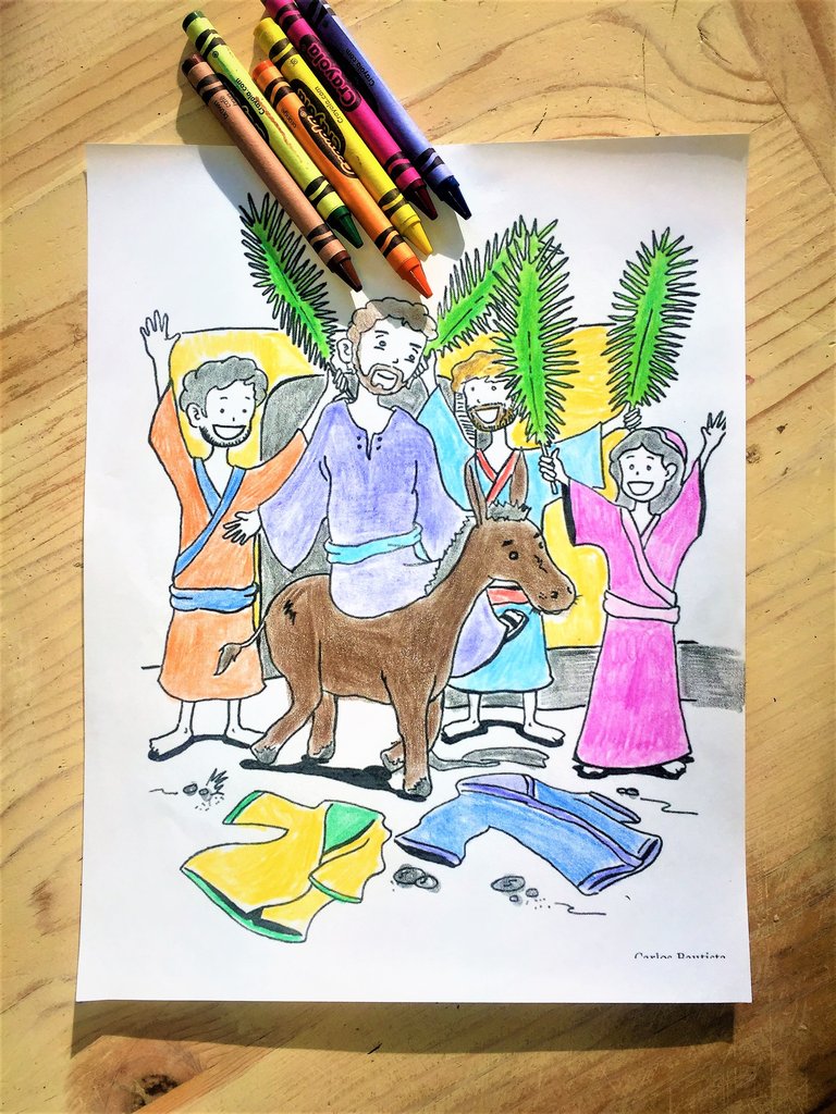 768x1024 Palm Sunday Coloring Coloring - Palm Sunday Sketch