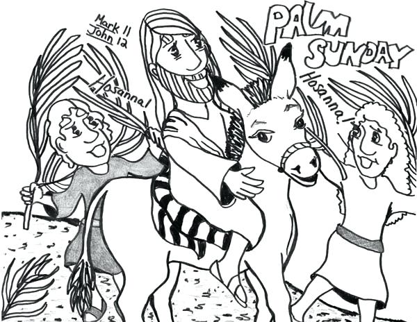 600x464 Palm Sunday Coloring - Palm Sunday Sketch