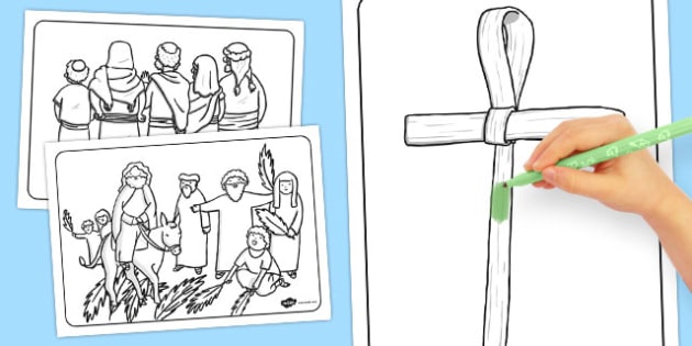 630x315 Palm Sunday Colouring Sheets - Palm Sunday Sketch