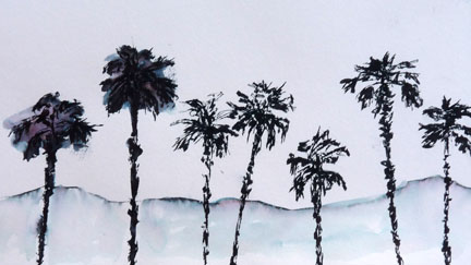 432x243 Art And Music Sketching Palm Trees - Palm Tree Sketch