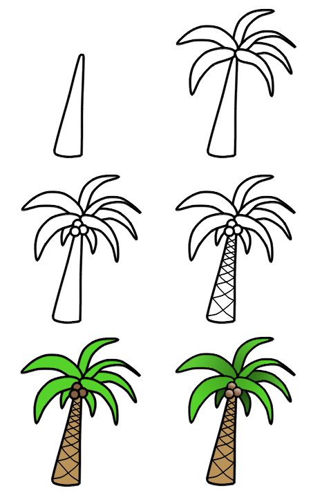 450x717 How To Draw Palm Trees Drawingssketches Drawings - Palm Tree Sketch Easy