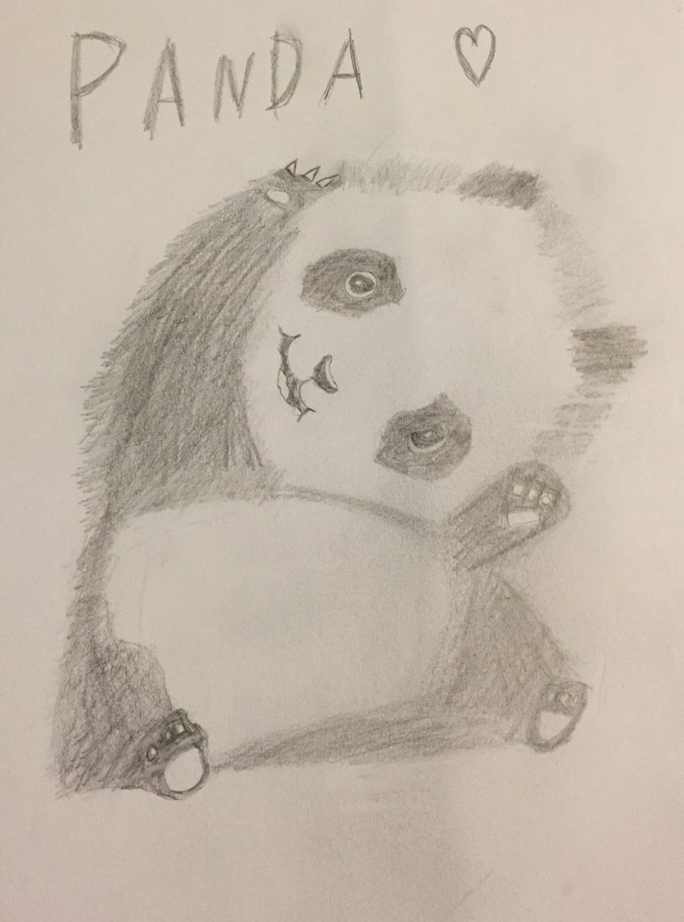 770x1038 Cute Panda Bear Sketch By Linaisweird - Panda Bear Sketch