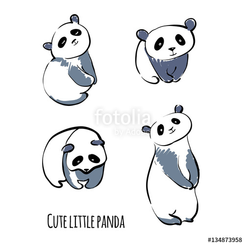 500x500 Cute Panda Bear. Hand Drawn Sketch. Stock Image And Royalty Free - Panda Bear Sketch