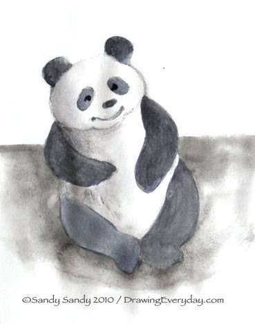 369x468 Drawing Everyday Panda Bear Drawing - Panda Bear Sketch