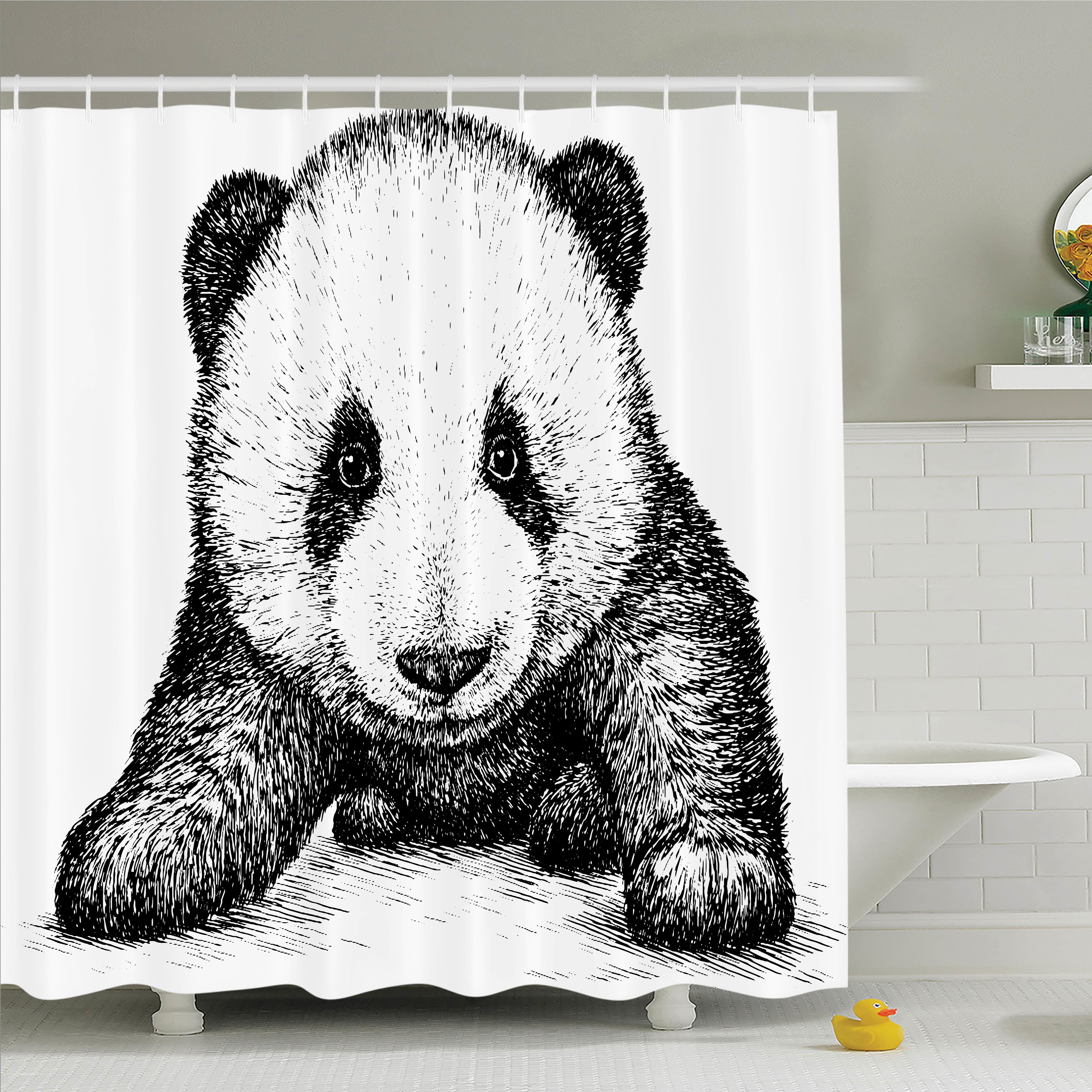 4044x4044 East Urban Home Baby Panda Bear Sketch Shower Curtain Set Wayfair - Panda Bear Sketch