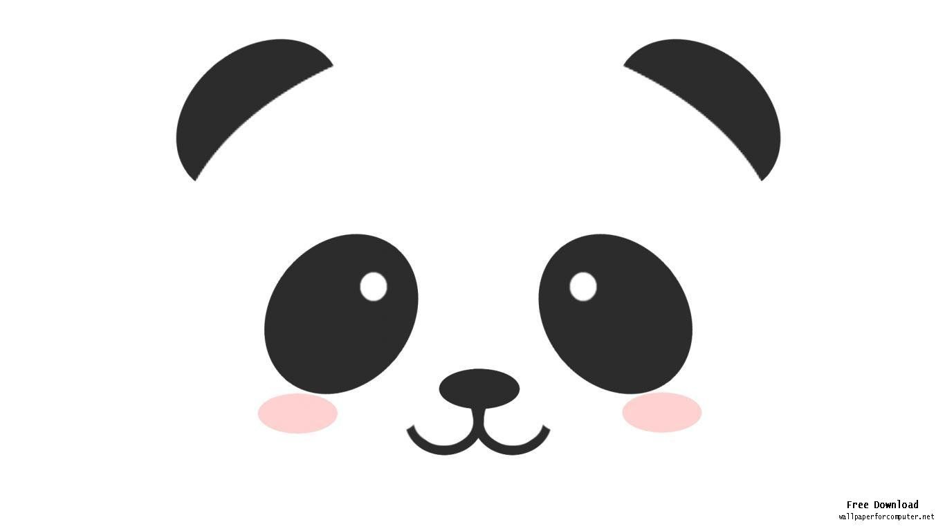 1366x768 Panda Face Drawing - Panda Face Sketch