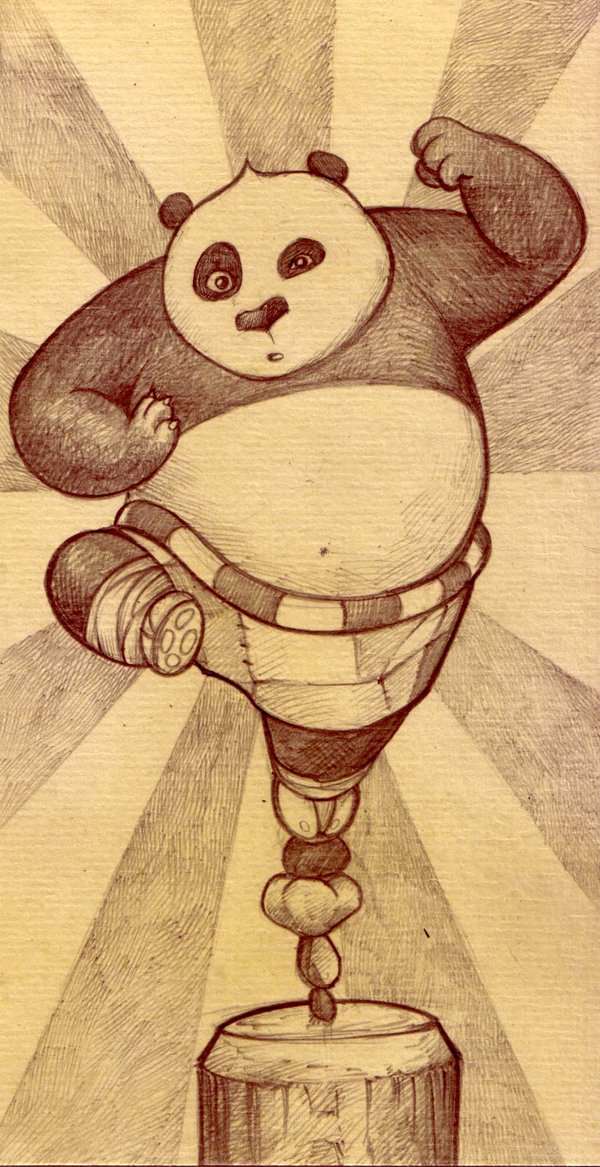 600x1167 Kung Fu Panda Pencil Sketch By Darth Iskander - Panda Pencil Sketch