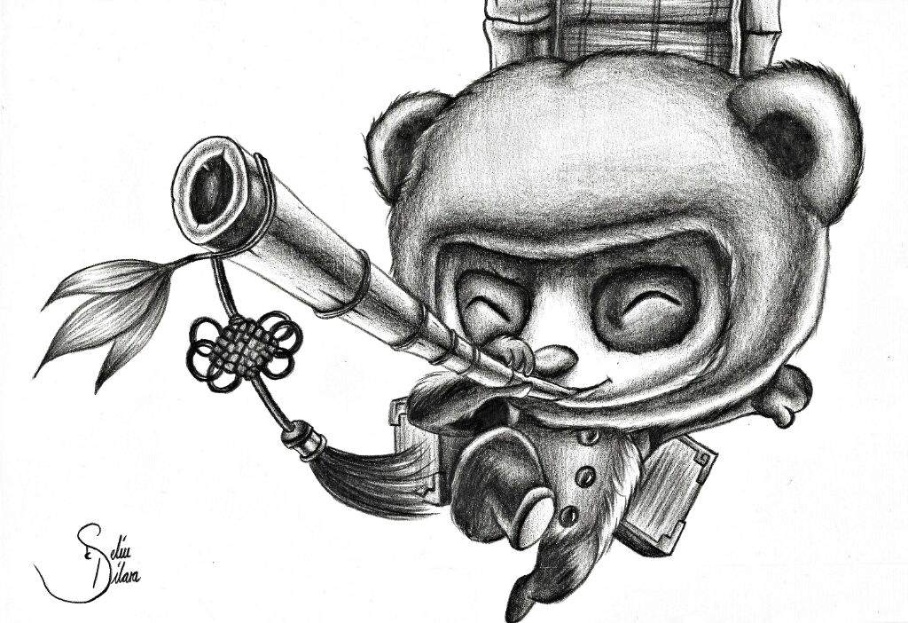 1024x702 Pencil Drawing Panda Teemo Art Amino - Panda Pencil Sketch